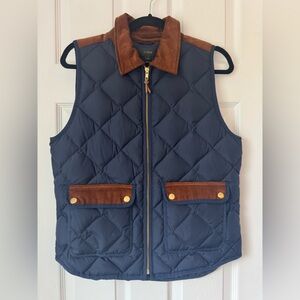 J. Crew Quilted Vest with Corduroy Trim